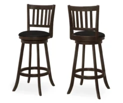 Slat Back Swivel Bar Stools, 2-Pack -Home Furniture Store 810533434 2