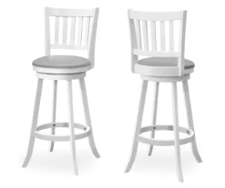 Slat Back Swivel Bar Stools, 2-Pack -Home Furniture Store 810533436 2