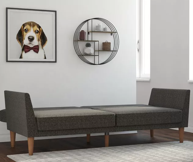 Regal Gray Linen Convertible Sleeper Futon Regal Gray Linen Convertible Sleeper Futon -Home Furniture Store 810535613 2