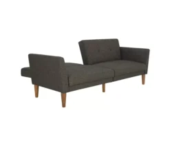 Regal Gray Linen Convertible Sleeper Futon 6 Regal Gray Linen Convertible Sleeper Futon -Home Furniture Store 810535613 5