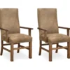 Rustic Pine & Dixie Almond Upholstered Dining Chairs, 2-Pack -Home Furniture Store 810535744 1