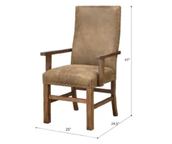 Rustic Pine & Dixie Almond Upholstered Dining Chairs, 2-Pack -Home Furniture Store 810535744 2