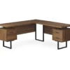 Walnut Wood Look 3-Drawer L-Shaped Corner Computer Desk -Home Furniture Store 810535778 2