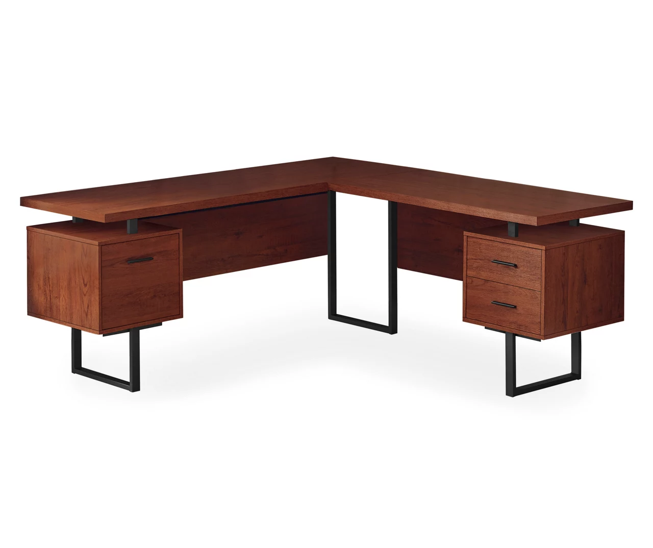 Cherry Wood Look 3-Drawer L-Shaped Corner Computer Desk Cherry Wood Look 3-Drawer L-Shaped Corner Computer Desk -Home Furniture Store 810535779 2
