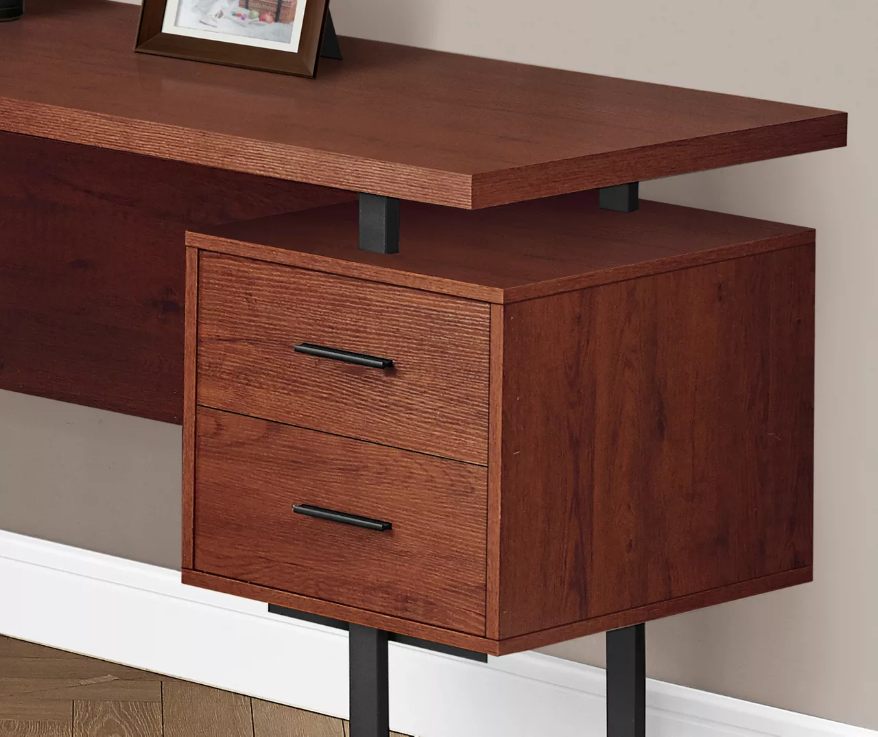 Cherry Wood Look 3-Drawer L-Shaped Corner Computer Desk Cherry Wood Look 3-Drawer L-Shaped Corner Computer Desk -Home Furniture Store 810535779 4