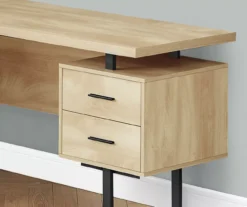 Natural Wood Look 3-Drawer L-Shaped Corner Comptuer Desk 5 Natural Wood Look 3-Drawer L-Shaped Corner Comptuer Desk -Home Furniture Store 810535780 4