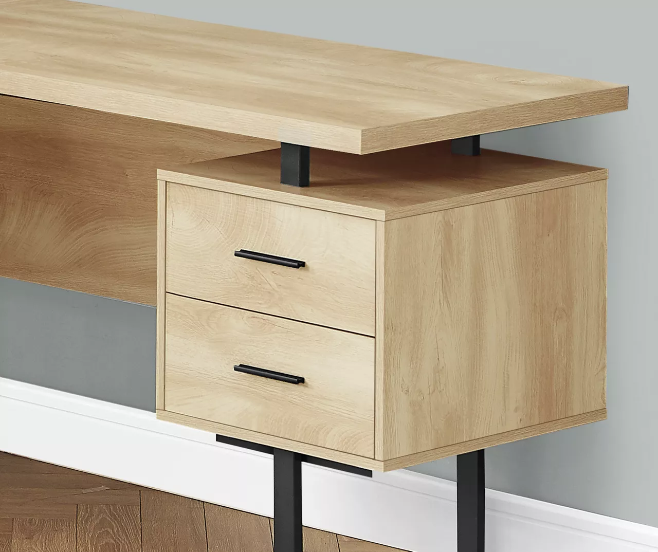 Natural Wood Look 3-Drawer L-Shaped Corner Comptuer Desk Natural Wood Look 3-Drawer L-Shaped Corner Comptuer Desk -Home Furniture Store 810535780 4