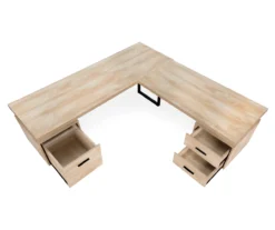 Natural Wood Look 3-Drawer L-Shaped Corner Comptuer Desk 8 Natural Wood Look 3-Drawer L-Shaped Corner Comptuer Desk -Home Furniture Store 810535780 7