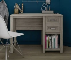 Sierra Ridge Levi Light Walnut Pedestal Desk -Home Furniture Store 810538117 2