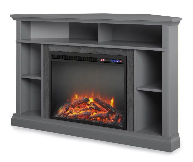 Flaxton Graphite Gray Electric Corner Fireplace Console Flaxton Graphite Gray Electric Corner Fireplace Console -Home Furniture Store 810538183 3