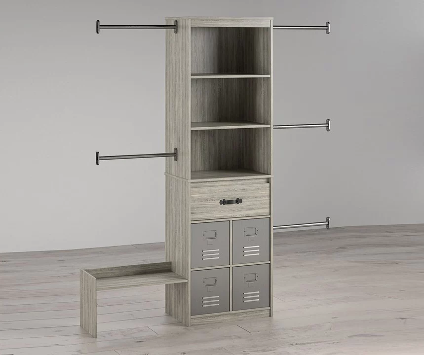 Nova Grow With Me Gray Oak Adjustable Closet Organizer Nova Grow With Me Gray Oak Adjustable Closet Organizer -Home Furniture Store 810538199 1