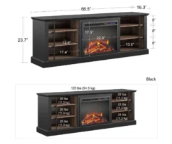 70" Fowler Black Electric Fireplace Console -Home Furniture Store 810538243 5