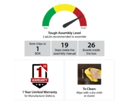 70" Fowler Black Electric Fireplace Console -Home Furniture Store 810538243 6