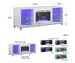 70" Intrepid Navy Deluxe Electric Fireplace Console -Home Furniture Store 810538244 6