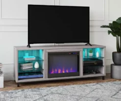 70" Intrepid Light Walnut Deluxe Electric Fireplace Console -Home Furniture Store 810538245 1