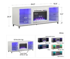 70" Intrepid Light Walnut Deluxe Electric Fireplace Console -Home Furniture Store 810538245 5