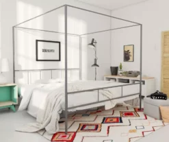 Marion Dark Gray Metal King Canopy Bed -Home Furniture Store 810538378 1