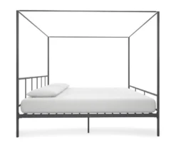 Marion Dark Gray Metal King Canopy Bed -Home Furniture Store 810538378 5