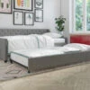 Her Majesty Gray Linen Daybed & Trundle -Home Furniture Store 810538419 1