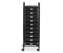 Black Metal 10-Drawer Rolling Storage Cart -Home Furniture Store 810539916 4