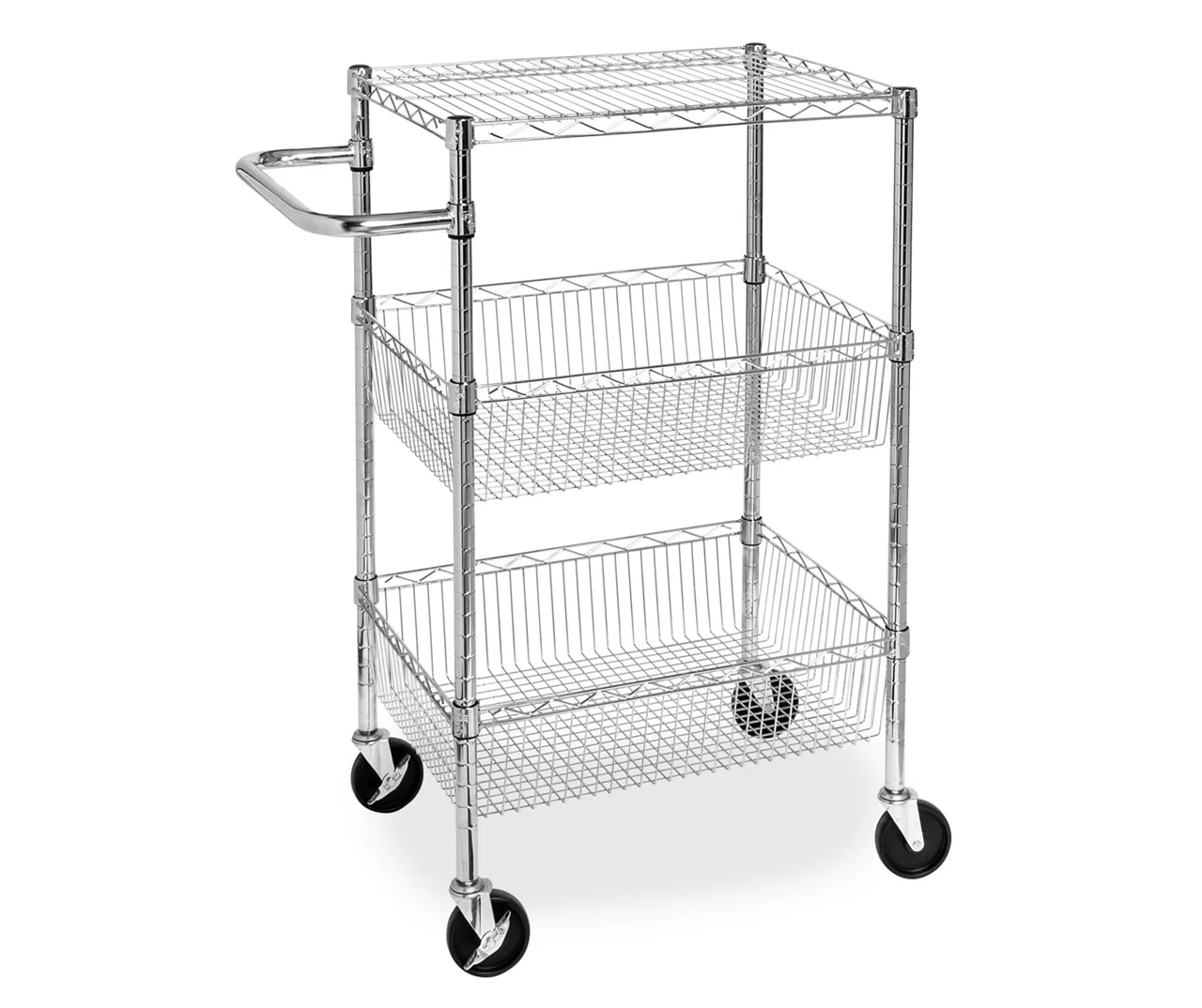 Chrome 3-Shelf Storage Cart Chrome 3-Shelf Storage Cart -Home Furniture Store 810539919 3