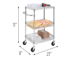 Chrome 3-Shelf Storage Cart 6 Chrome 3-Shelf Storage Cart -Home Furniture Store 810539919 5