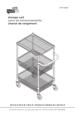 Chrome 3-Shelf Storage Cart 7 Chrome 3-Shelf Storage Cart -Home Furniture Store 810539919 6