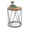 Black & Natural Round Side Table 2 Black & Natural Round Side Table -Home Furniture Store 810539920 1