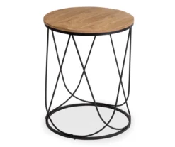 Black & Natural Round Side Table 4 Black & Natural Round Side Table -Home Furniture Store 810539920 3