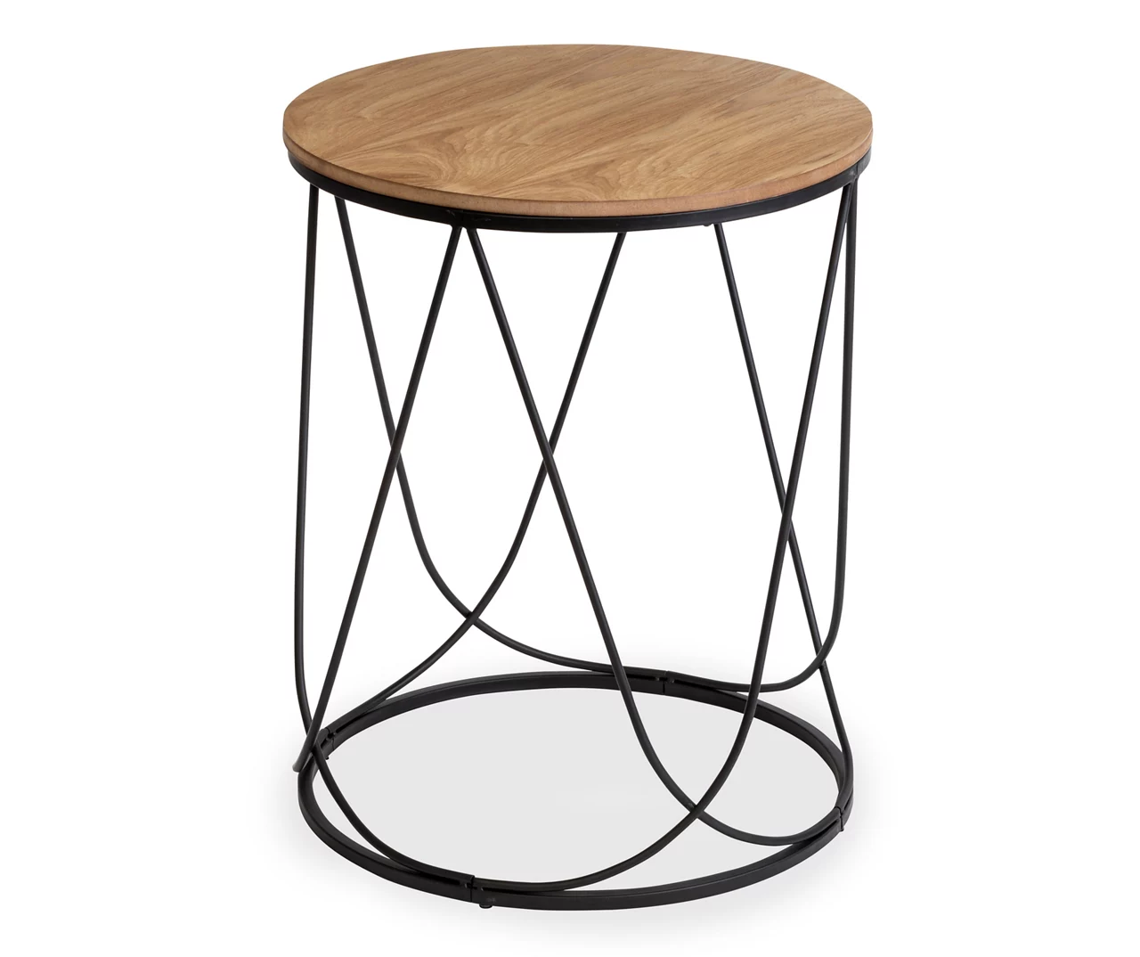 Black & Natural Round Side Table Black & Natural Round Side Table -Home Furniture Store 810539920 3