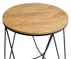 Black & Natural Round Side Table 5 Black & Natural Round Side Table -Home Furniture Store 810539920 4