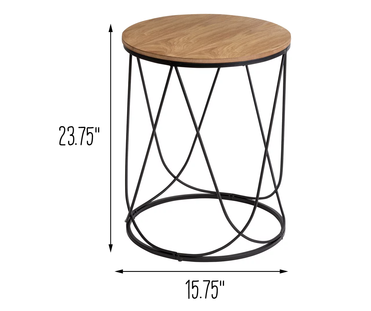 Black & Natural Round Side Table Black & Natural Round Side Table -Home Furniture Store 810539920 5