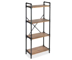 Black Industrial 4-Tier Bookshelf -Home Furniture Store 810539935 3