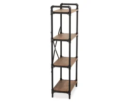 Black Industrial 4-Tier Bookshelf -Home Furniture Store 810539935 4
