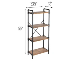 Black Industrial 4-Tier Bookshelf -Home Furniture Store 810539935 5