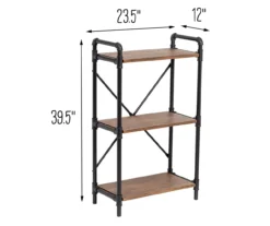 Black Industrial 3-Tier Bookshelf -Home Furniture Store 810539936 5