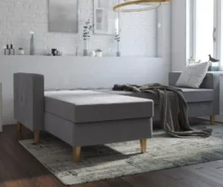 CosmoLiving Liberty Gray Chenille Sectional Storage Futon -Home Furniture Store 810541025 3