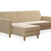 CosmoLiving Liberty Ivory Velvet Sectional Storage Futon -Home Furniture Store 810541041 5