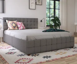 CosmoLiving Elizabeth Gray Linen Storage Bed -Home Furniture Store 810541043 2