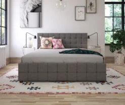 CosmoLiving Elizabeth Gray Linen Storage Bed -Home Furniture Store 810541043 3