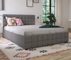 CosmoLiving Elizabeth Gray Linen Storage Bed -Home Furniture Store 810541044 2