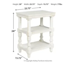 Dannerville Antique White 3-Tier Accent Table With USB Charging -Home Furniture Store 810542271 3