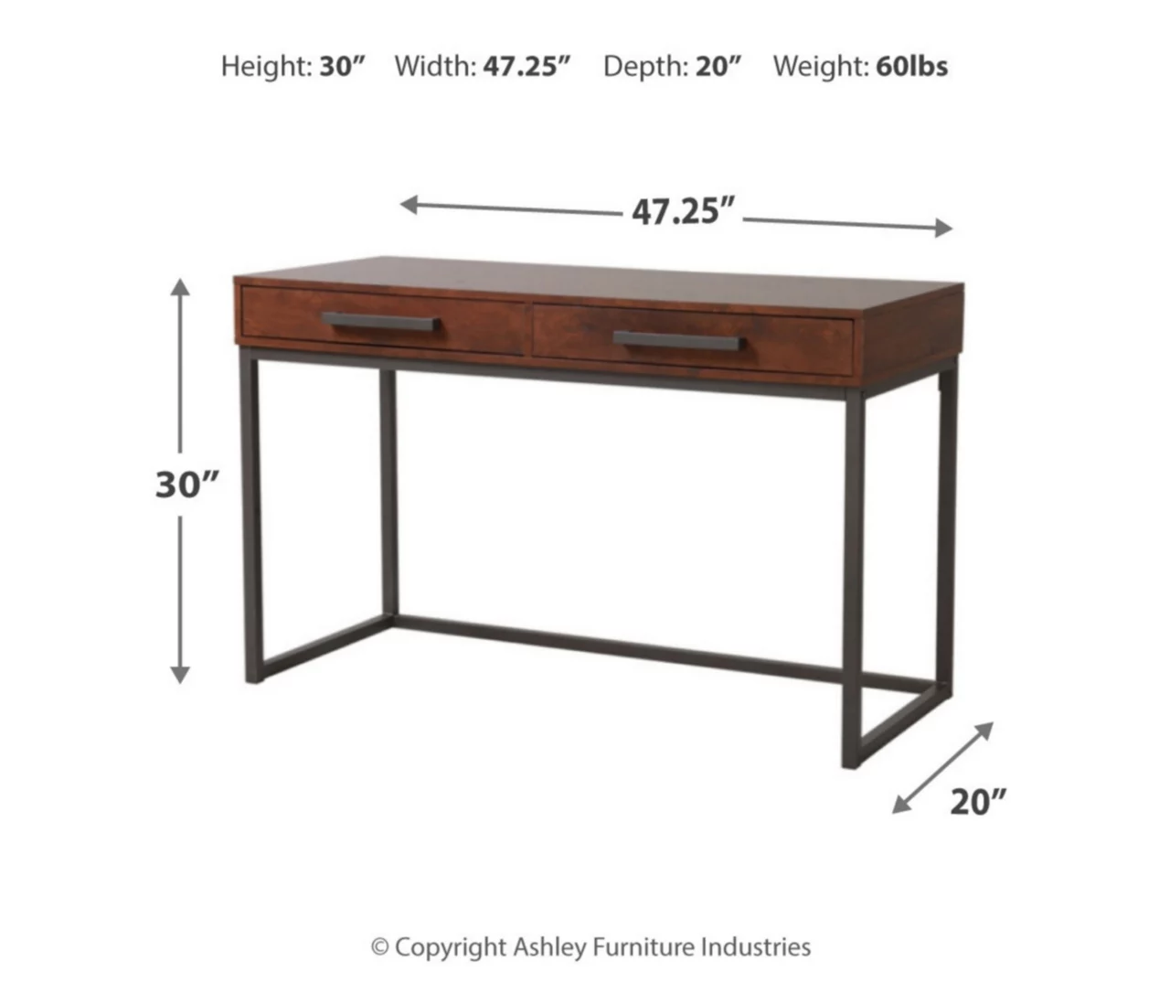 Horatio Brown & Gunmetal Wood Desk Horatio Brown & Gunmetal Wood Desk -Home Furniture Store 810542288 3
