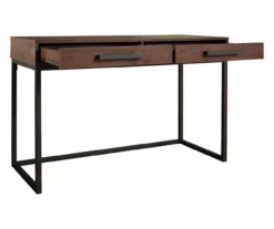 Horatio Brown & Gunmetal Wood Desk 7 Horatio Brown & Gunmetal Wood Desk -Home Furniture Store 810542288 5