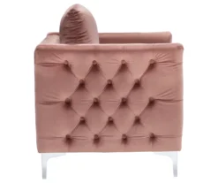 Lizmont Blush Tufted Velvet Accent Chair -Home Furniture Store 810542292 4