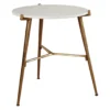 Chadton Round White Marble & Gold Metal Accent Table -Home Furniture Store 810542302
