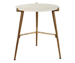 Chadton Round White Marble & Gold Metal Accent Table 4 Chadton Round White Marble & Gold Metal Accent Table -Home Furniture Store 810542302 2