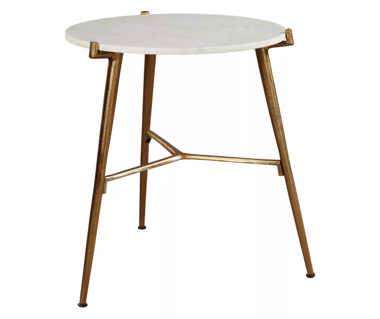 Chadton Round White Marble & Gold Metal Accent Table Chadton Round White Marble & Gold Metal Accent Table -Home Furniture Store 810542302