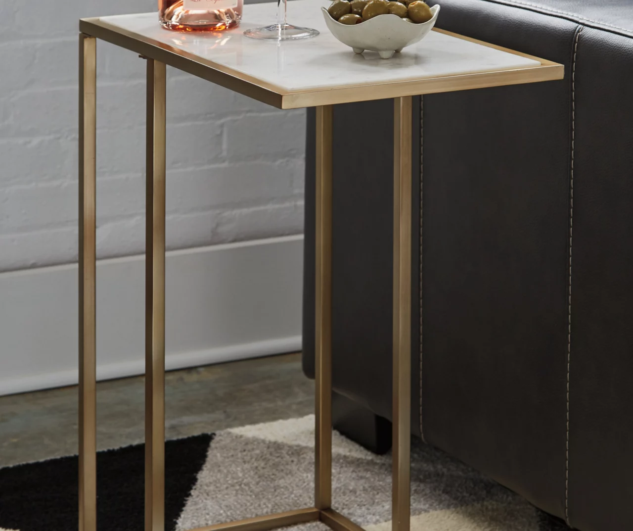 Lanport White Marble C Side Table Lanport White Marble C Side Table -Home Furniture Store 810542314 1