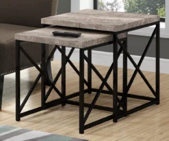 Monarch Reclaimed Wood Look 2-Piece Nesting Table Set -Home Furniture Store 810542383 1